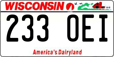 WI license plate 233OEI