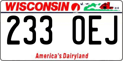 WI license plate 233OEJ
