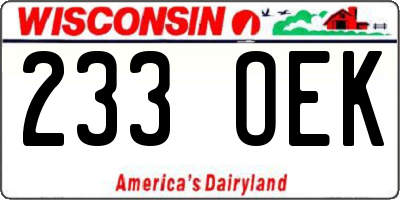 WI license plate 233OEK