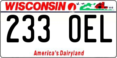 WI license plate 233OEL