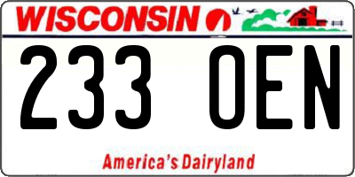 WI license plate 233OEN