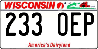 WI license plate 233OEP