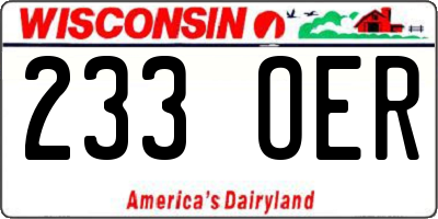 WI license plate 233OER