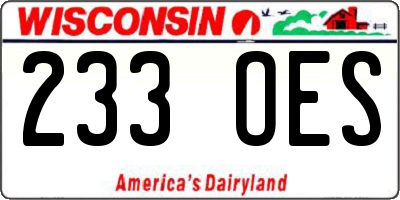 WI license plate 233OES