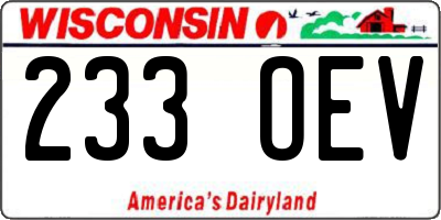 WI license plate 233OEV