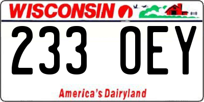 WI license plate 233OEY