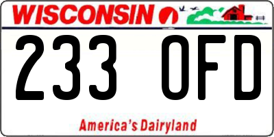 WI license plate 233OFD
