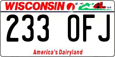 WI license plate 233OFJ