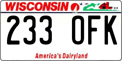 WI license plate 233OFK