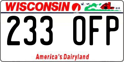 WI license plate 233OFP