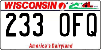 WI license plate 233OFQ