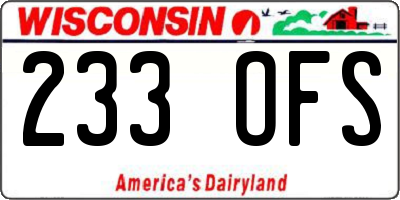WI license plate 233OFS