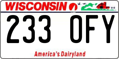 WI license plate 233OFY