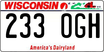WI license plate 233OGH