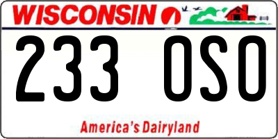 WI license plate 233OSO
