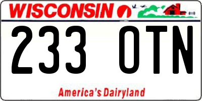 WI license plate 233OTN