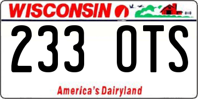 WI license plate 233OTS