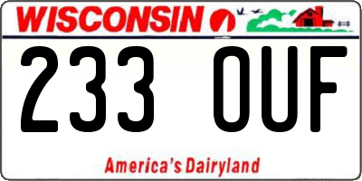 WI license plate 233OUF