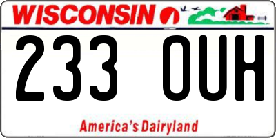 WI license plate 233OUH