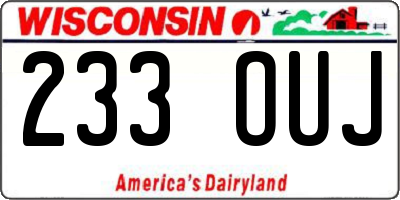 WI license plate 233OUJ