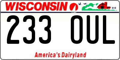 WI license plate 233OUL