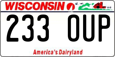 WI license plate 233OUP