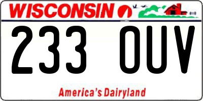 WI license plate 233OUV