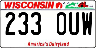 WI license plate 233OUW