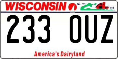 WI license plate 233OUZ