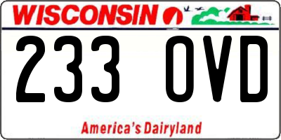 WI license plate 233OVD