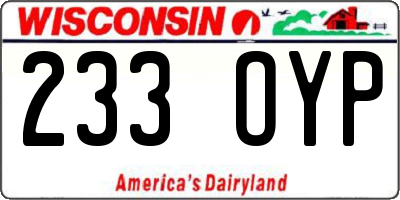 WI license plate 233OYP