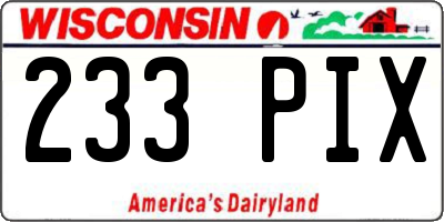 WI license plate 233PIX