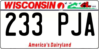 WI license plate 233PJA