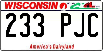 WI license plate 233PJC