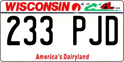 WI license plate 233PJD