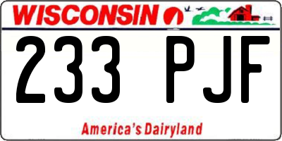 WI license plate 233PJF