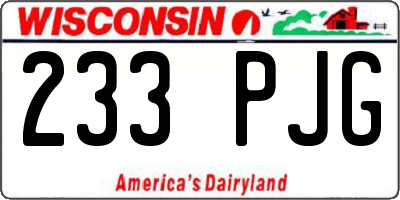 WI license plate 233PJG