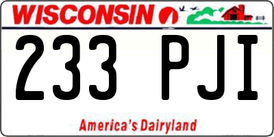 WI license plate 233PJI