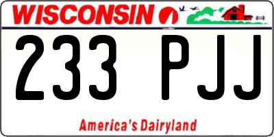 WI license plate 233PJJ