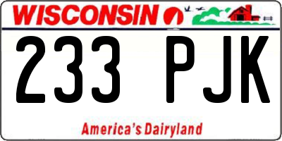 WI license plate 233PJK