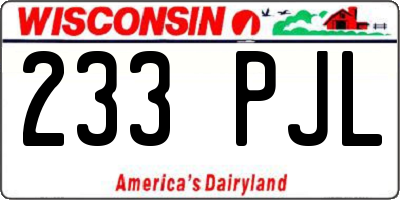 WI license plate 233PJL