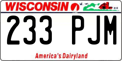 WI license plate 233PJM
