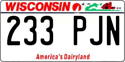 WI license plate 233PJN
