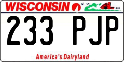 WI license plate 233PJP