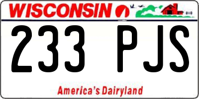 WI license plate 233PJS