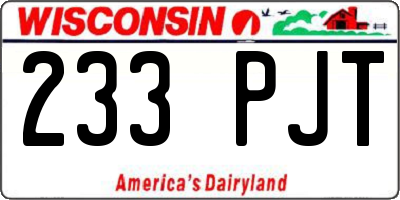 WI license plate 233PJT