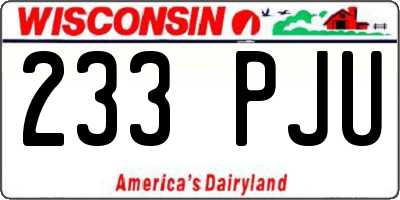 WI license plate 233PJU