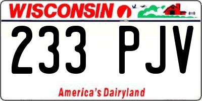 WI license plate 233PJV