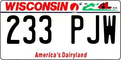 WI license plate 233PJW