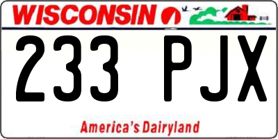 WI license plate 233PJX